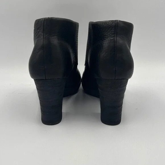 Born Black Leather Lace Up Ankle Boots Block Heel W32440 Womens 8.5 EU 40 - Picture 4 of 9